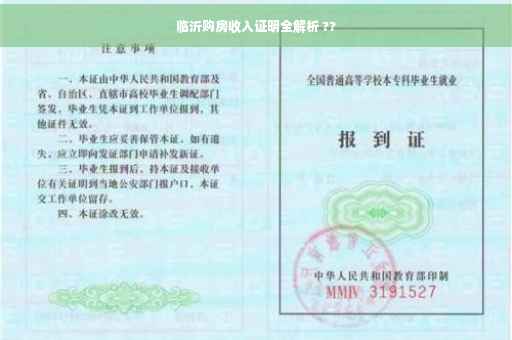 临沂购房收入证明全解析 ??