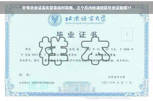 中专毕业证丢失紧急应对指南，三个月内快速找回毕业证策略??