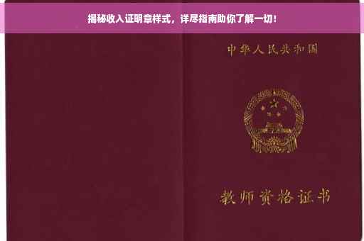 揭秘收入证明章样式，详尽指南助你了解一切！