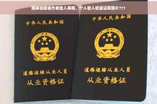 揭秘自媒体作者收入真相，个人收入核算证明图片???