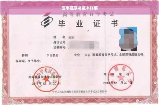 医事证明书范本详解
