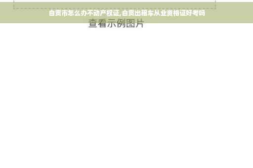 自贡市怎么办不动产权证,自贡出租车从业资格证好考吗