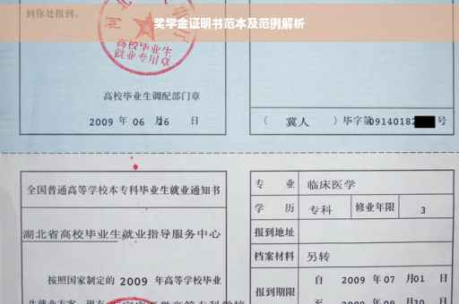 奖学金证明书范本及范例解析