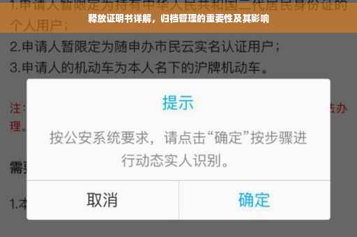 释放证明书详解，归档管理的重要性及其影响