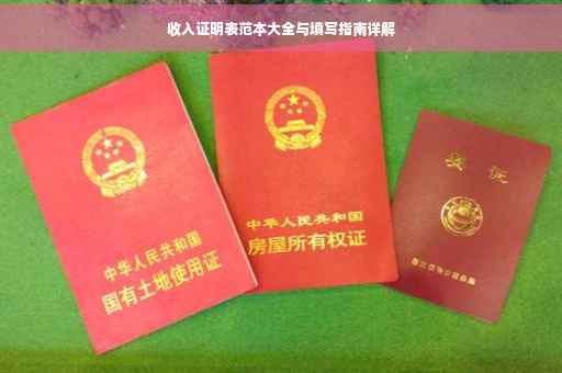 收入证明表范本大全与填写指南详解
