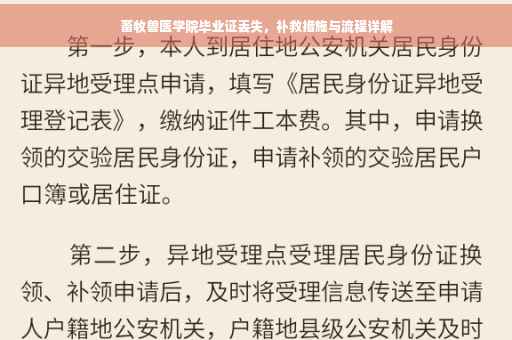 畜牧兽医学院毕业证丢失，补救措施与流程详解