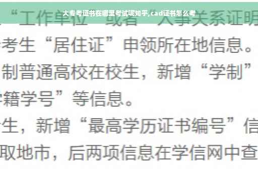 大专考证书在哪里考试呢知乎,cad证书怎么考