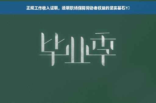 正规工作收入证明，透明职场保障劳动者权益的坚实基石?✨
