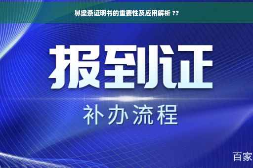 鼻梁条证明书的重要性及应用解析 ??