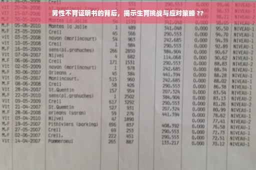 男性不育证明书的背后，揭示生育挑战与应对策略 ??
