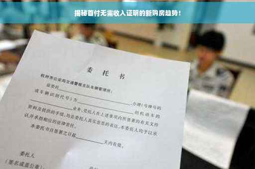 揭秘首付无需收入证明的新购房趋势！