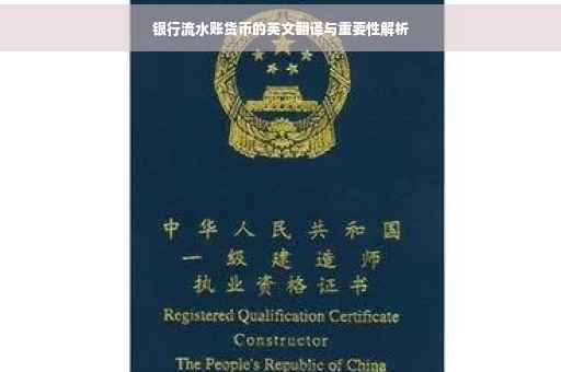 银行流水账货币的英文翻译与重要性解析