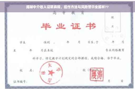 揭秘中介收入证明真相，操作方法与风险警示全解析??