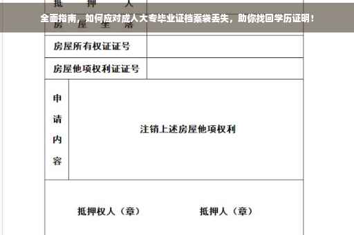 全面指南，如何应对成人大专毕业证档案袋丢失，助你找回学历证明！
