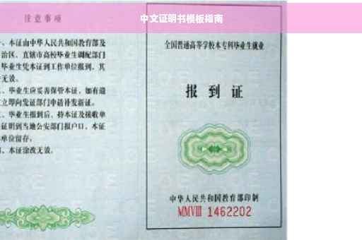 中文证明书模板指南