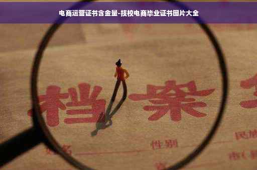 电商运营证书含金量-技校电商毕业证书图片大全