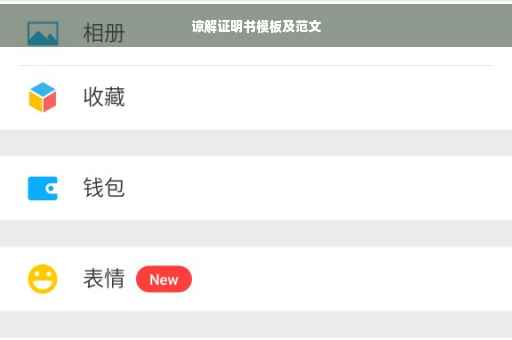 谅解证明书模板及范文