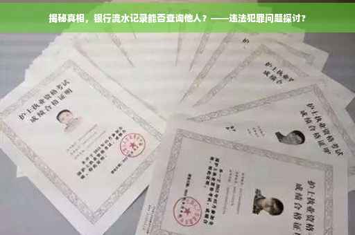揭秘真相，银行流水记录能否查询他人？——违法犯罪问题探讨?