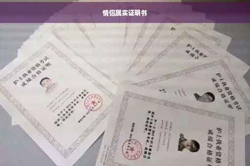 情侣属实证明书