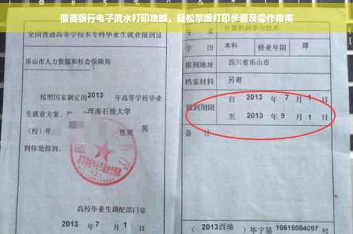 徽商银行电子流水打印攻略，轻松掌握打印步骤及操作指南