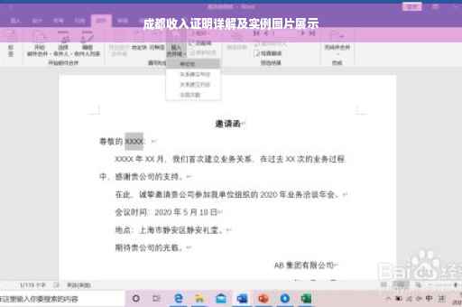 成都收入证明详解及实例图片展示