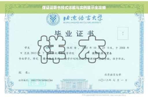 保证证明书格式详解与实例展示全攻略