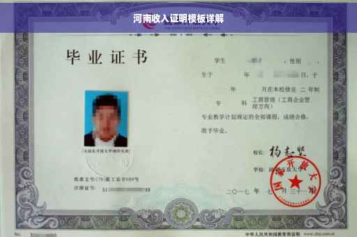 河南收入证明模板详解