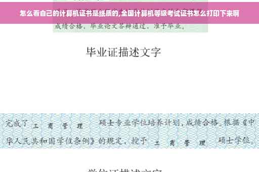 怎么看自己的计算机证书是纸质的,全国计算机等级考试证书怎么打印下来啊