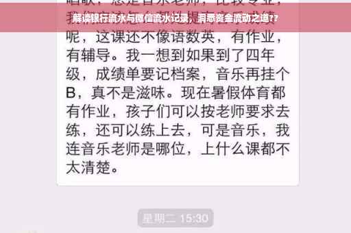 解读银行流水与微信流水记录，洞悉资金流动之道??