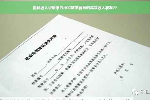 揭秘收入证明中的小写数字背后的真实收入状况??