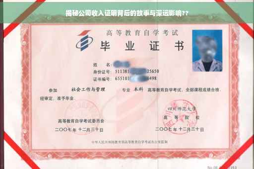 揭秘公司收入证明背后的故事与深远影响??