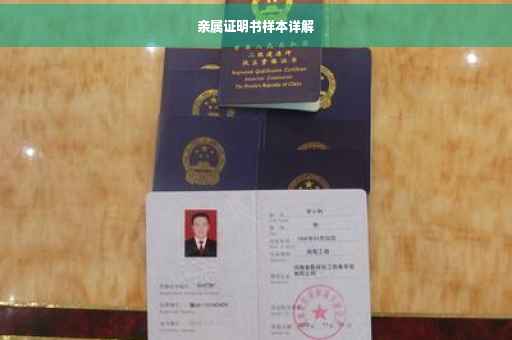 亲属证明书样本详解