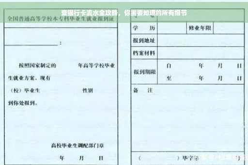 查银行卡流水全攻略，你需要知道的所有细节