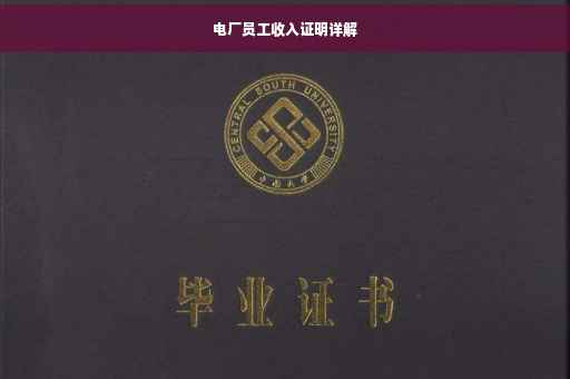 电厂员工收入证明详解