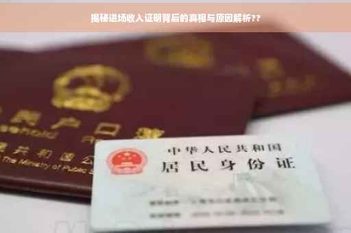 揭秘进场收入证明背后的真相与原因解析??