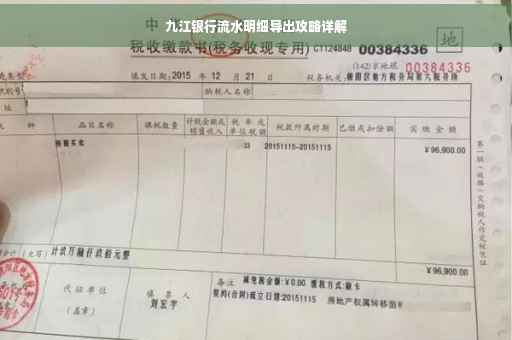 九江银行流水明细导出攻略详解