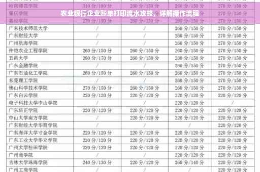 农业银行企业账单打印流水攻略，详解操作流程