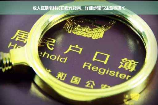 收入证明表格打印操作指南，详细步骤与注意事项?✨