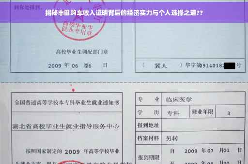 揭秘丰田购车收入证明背后的经济实力与个人选择之道??