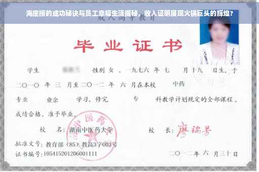 海底捞的成功秘诀与员工幸福生活揭秘，收入证明展现火锅巨头的辉煌?