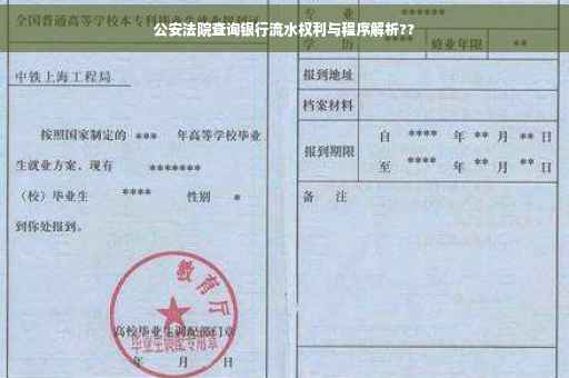 公安法院查询银行流水权利与程序解析??