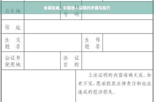 全面指南，获取收入证明的步骤与技巧