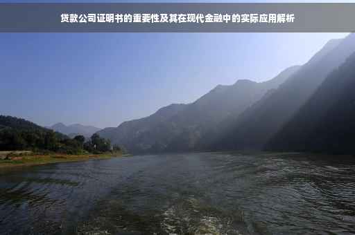贷款公司证明书的重要性及其在现代金融中的实际应用解析