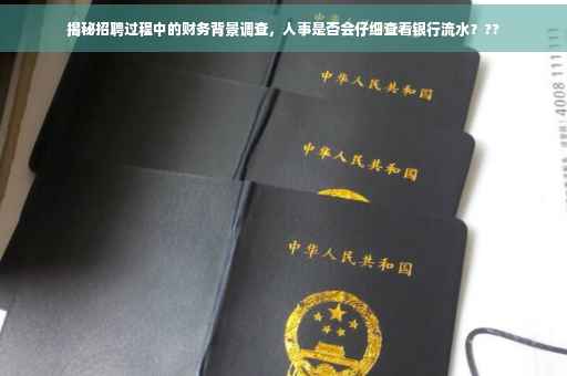 揭秘招聘过程中的财务背景调查，人事是否会仔细查看银行流水？??