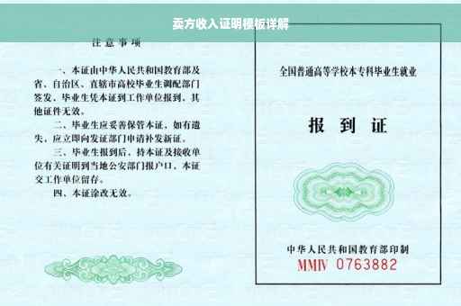卖方收入证明模板详解
