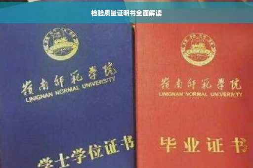 检验质量证明书全面解读