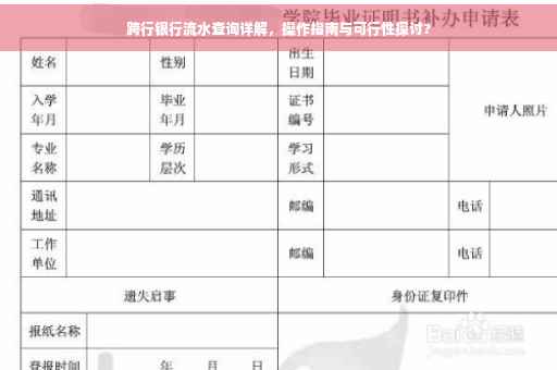 跨行银行流水查询详解，操作指南与可行性探讨?