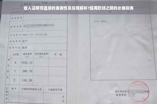 收入证明带盖章的重要性及应用解析?蝶舞职场之路的必备指南