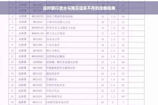 应对银行流水与简历信息不符的攻略指南
