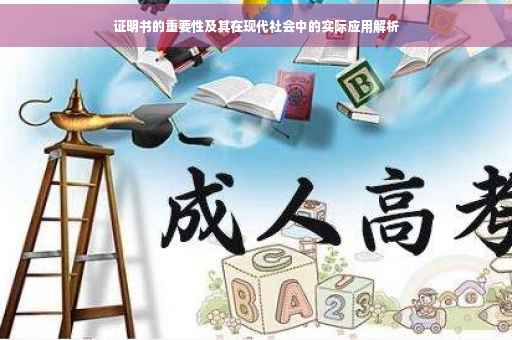证明书的重要性及其在现代社会中的实际应用解析